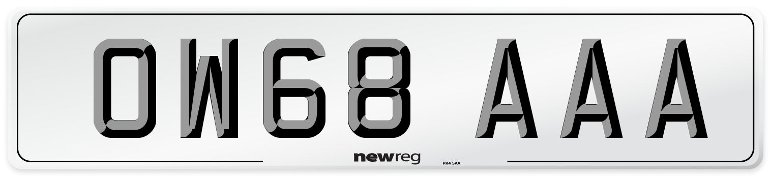 OW68 AAA Number Plate from New Reg